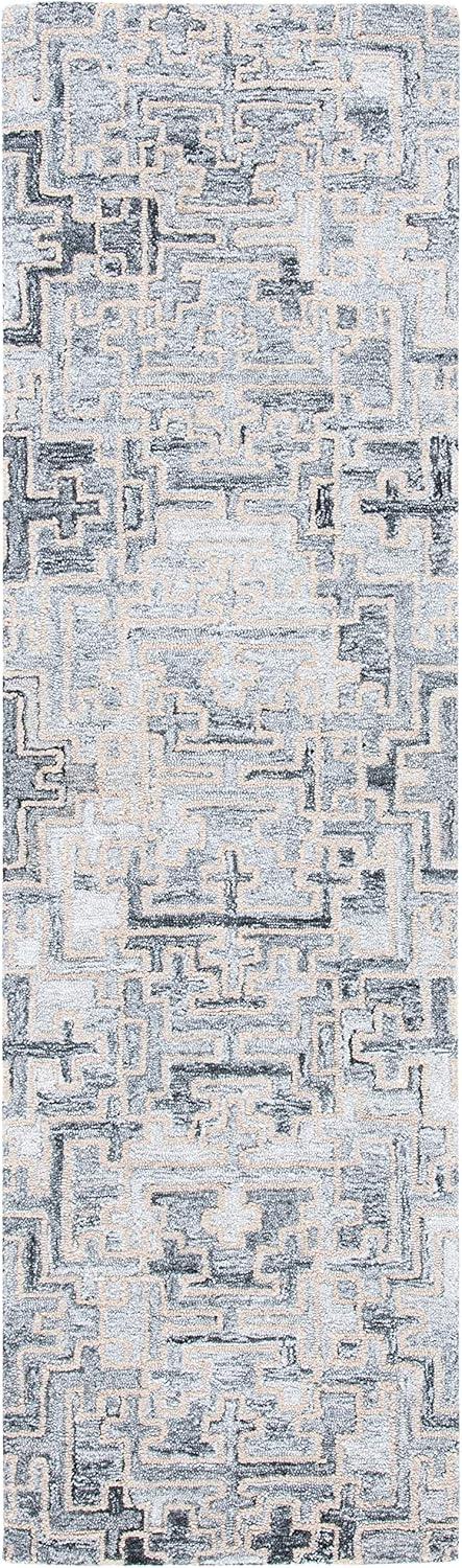 SAFAVIEH Abstract Edvin Abstract Runner Rug, Ivory/Black, 2'3" x 6'