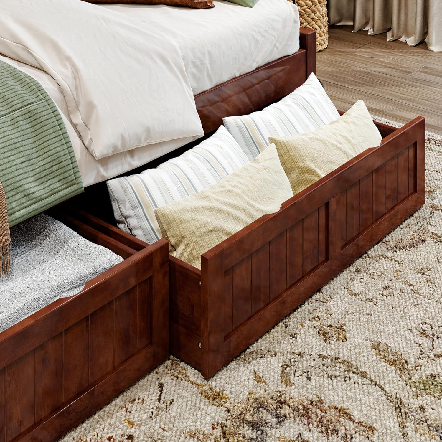AFI Cambridge Wood Twin Size Daybed Frame with 2 Storage Drawers, Light Toffee