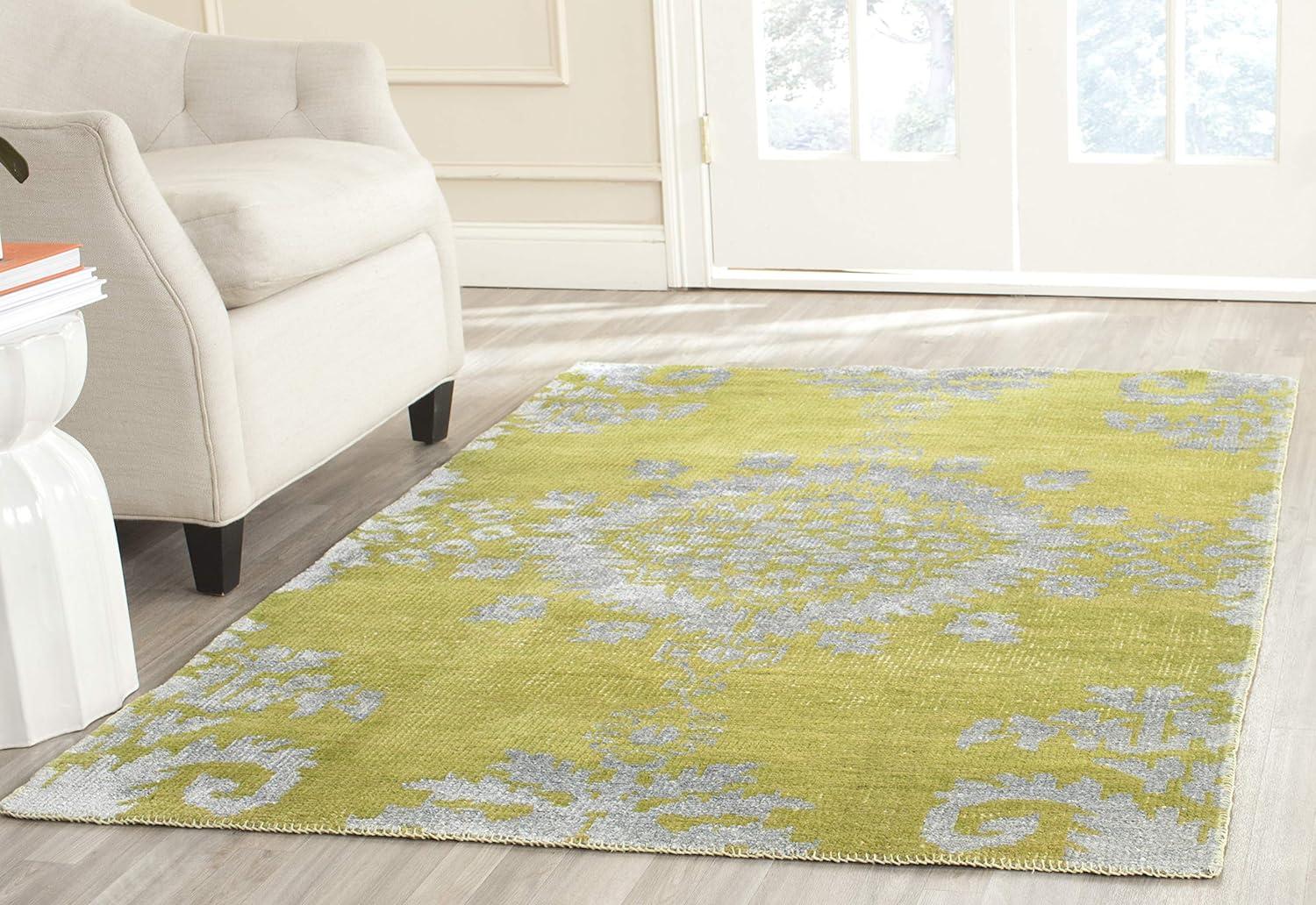 Stone Wash STW235 Hand Knotted Indoor Area Rug - Chartreuse - 4'x6' - Safavieh