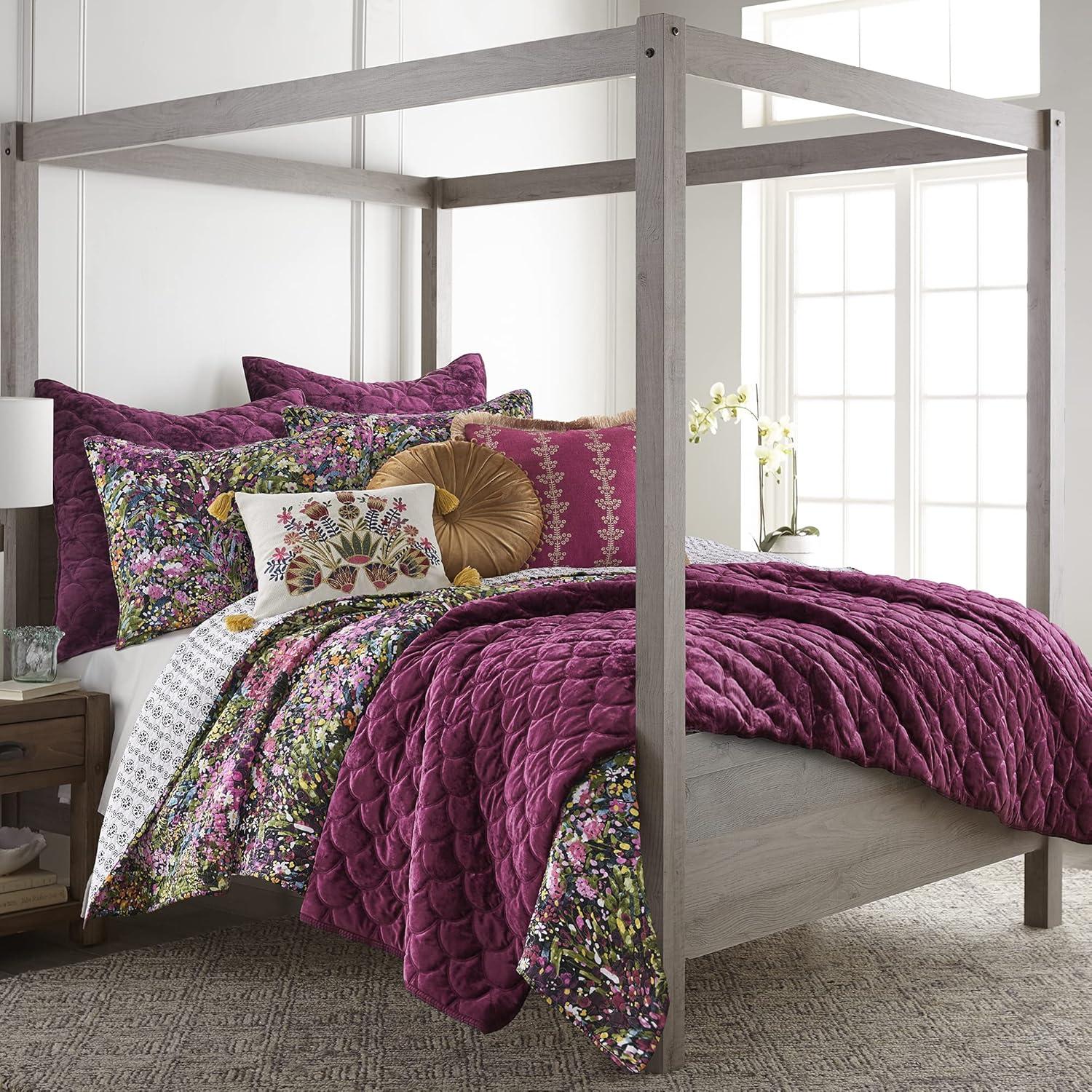 Ellora Velvet Full/Queen Quilt Purple - Birch Hill by Levtex Home