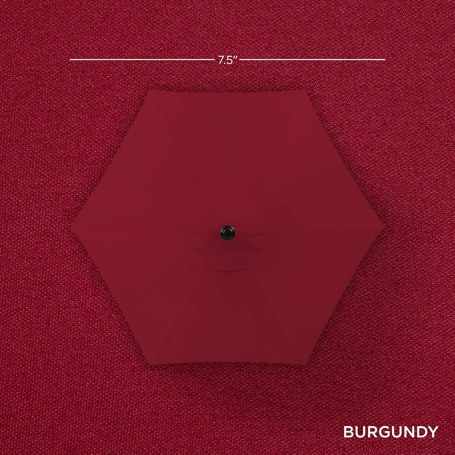 Best Choice Products 7.5ft Outdoor Solar Patio Umbrella for Deck, Pool w/ Tilt, Crank, LED Lights - Burgundy