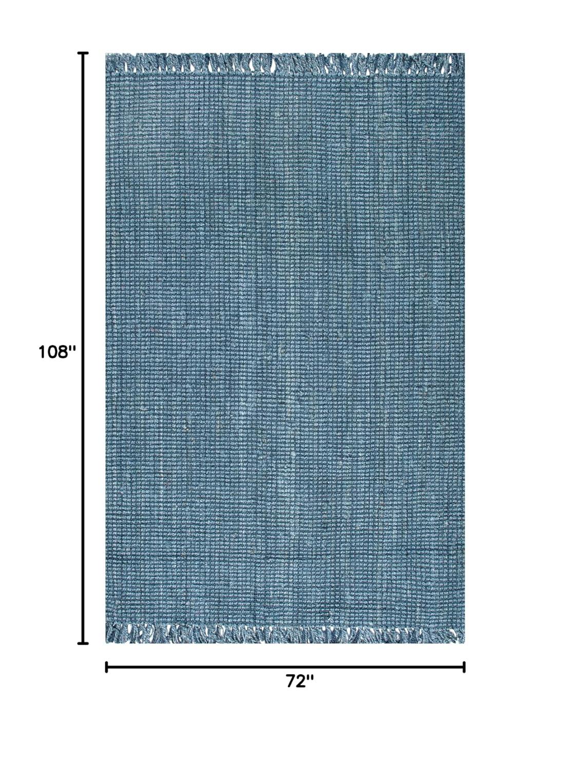 Nuloom 6x9 Daniela Jute Tassel Hand Woven Indoor Area Rug, Brick, Solid Chunky Farmhouse Design, Natural Fiber BedroomLiving Room