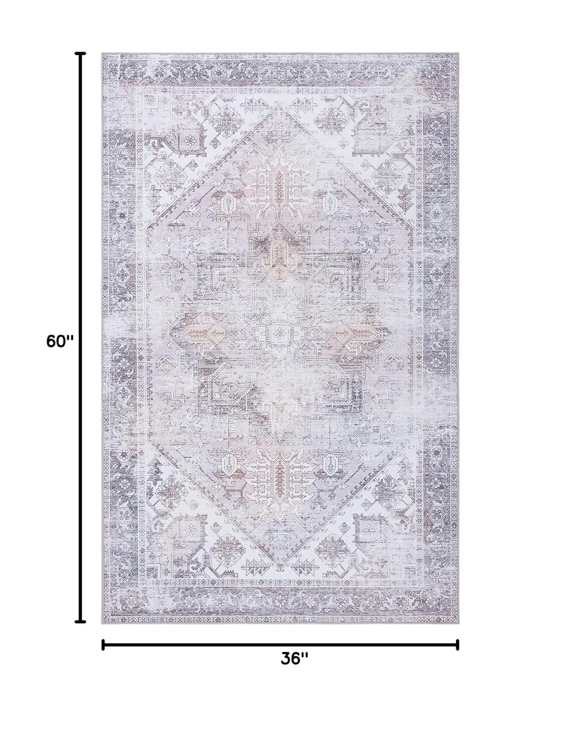 Tucson TSN102 Power Loomed Machine Washable Area Rug - Beige/Grey - 3'x5' - Safavieh.