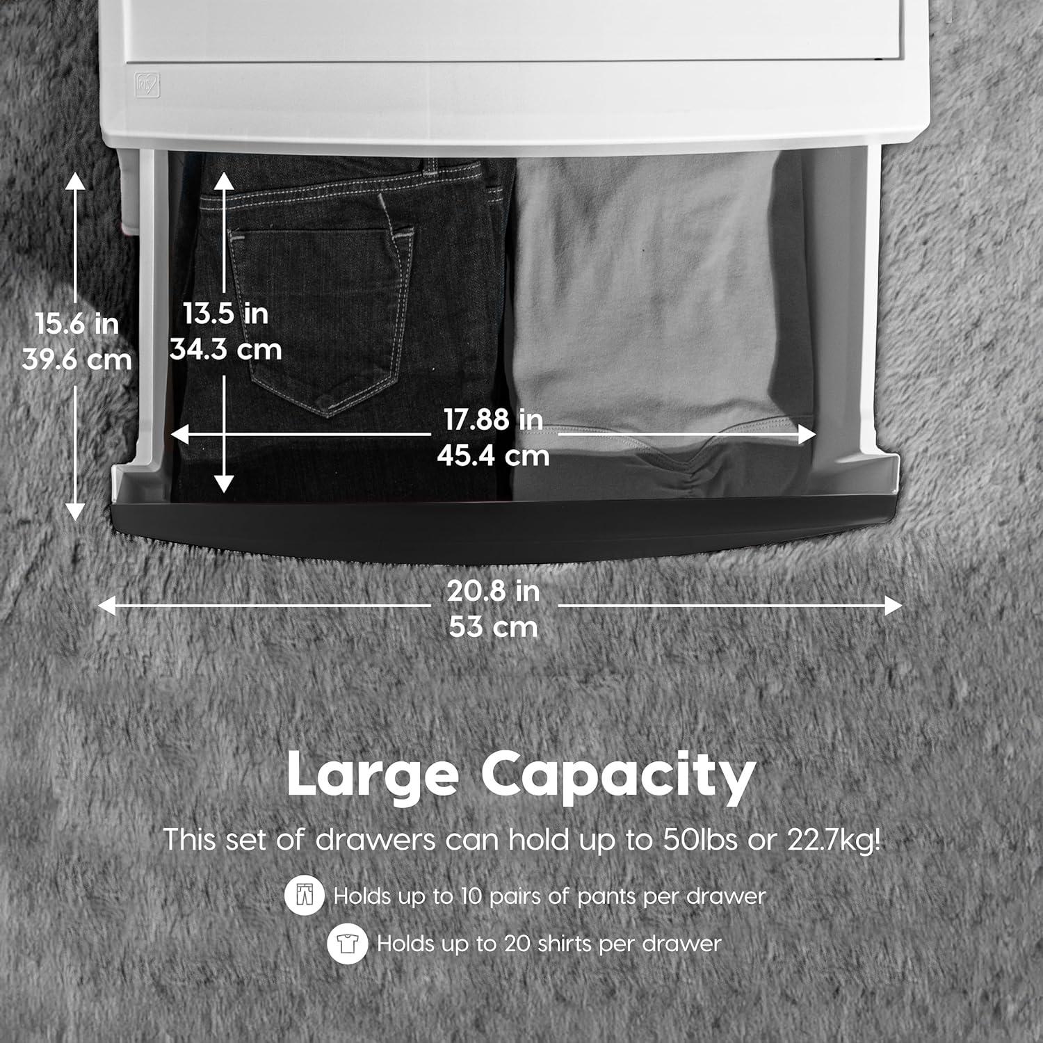 IRIS USA Plastic 4 Drawer Storage Cart with Casters, Organizer Unit for Bedroom, Closet, Kitchen, Bathroom, Laundry Room, Dorm