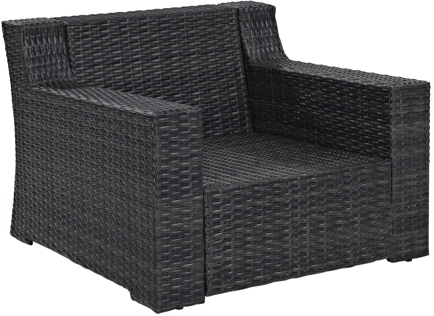 Beaufort Outdoor Wicker Loveseat - Mist - Crosley: Powder-Coated Steel Frame, UV-Resistant, with Foam Cushions