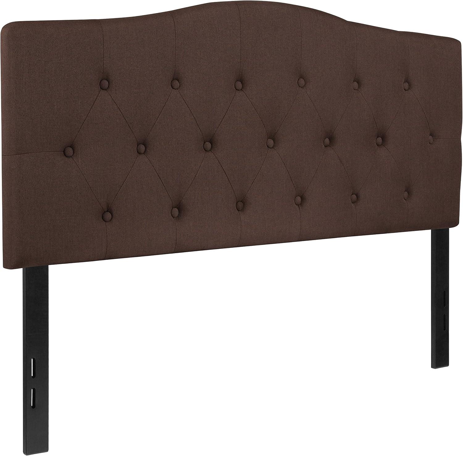 Flash Furniture Cambridge Tufted Upholstered Full Size Headboard in Dark Brown Fabric