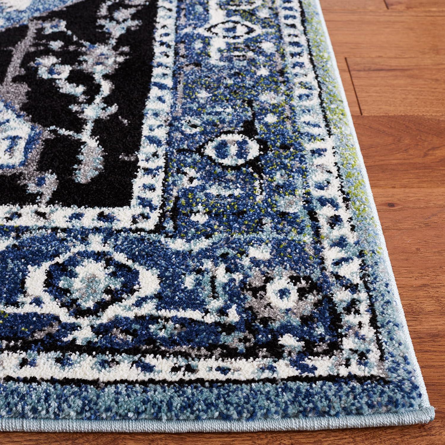 Vintage Hamadan VTH259 Power Loomed Area Rug - Blue/Light Green - 4'x6' - Safavieh.