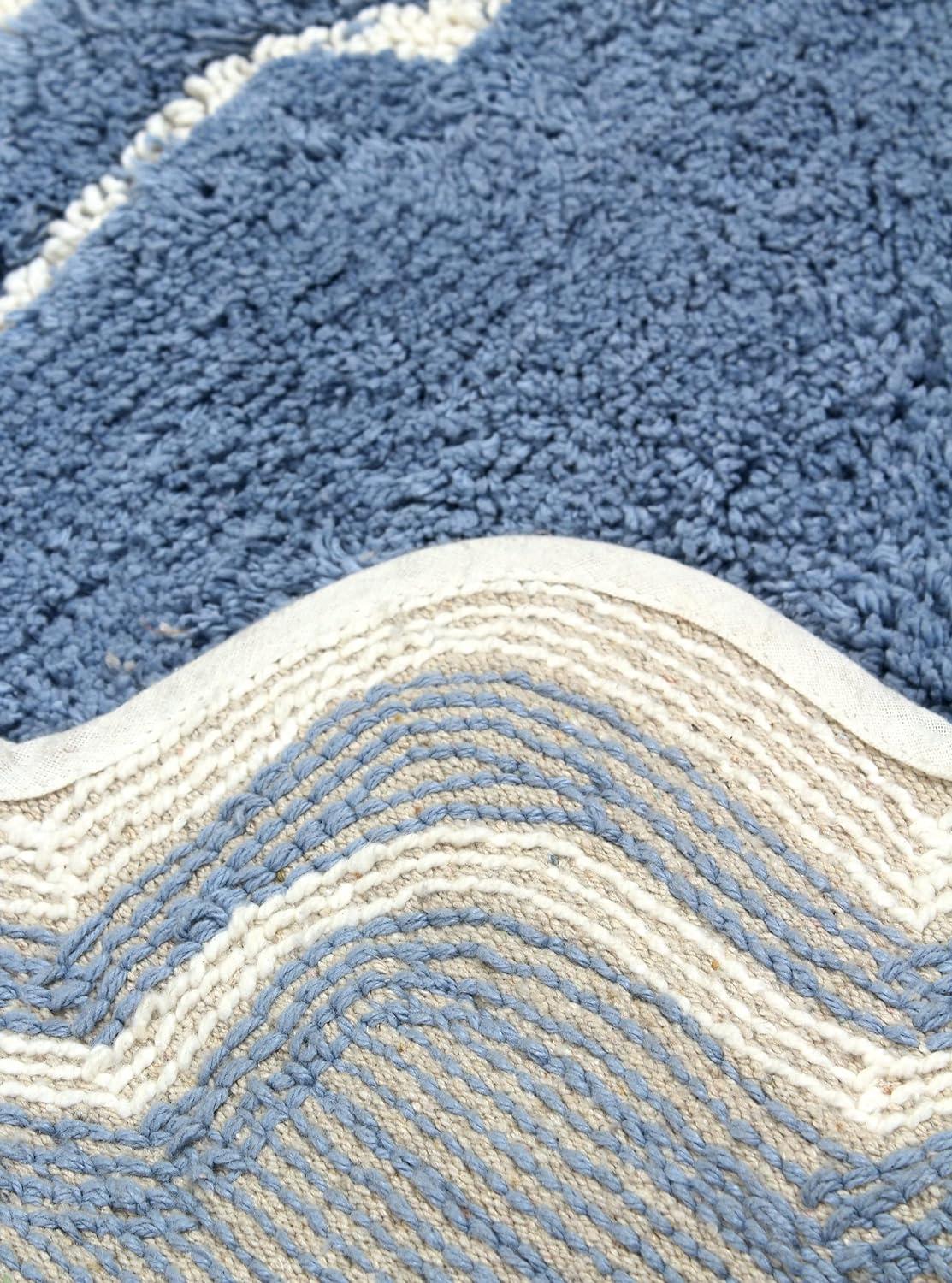 Home Weavers Inc Home Weavers Allure Collection Absorbent Cotton, Machine Washable and Dry Bath Rugs Blue 21"x34"