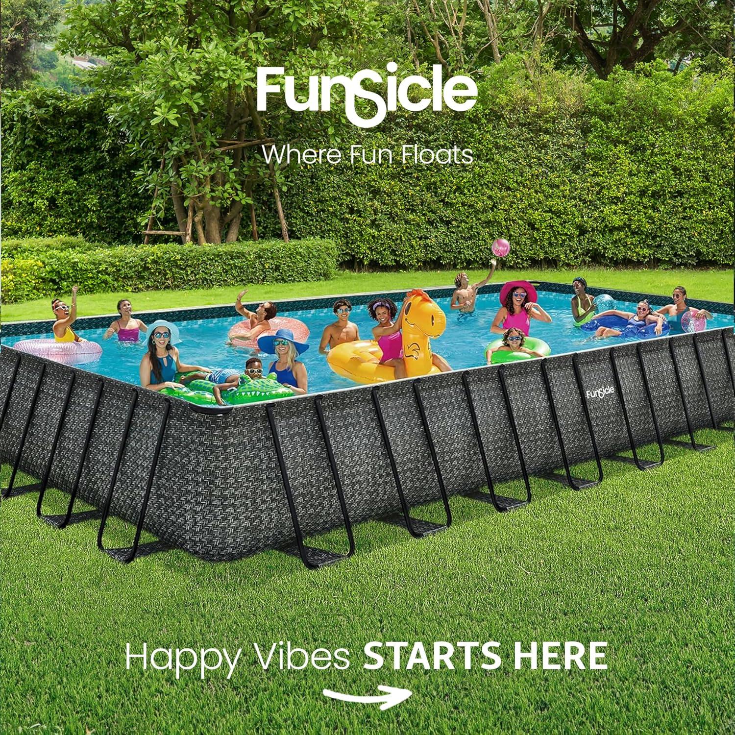 Funsicle 32' x 16' x 52" Oasis Rectangle Outdoor Above Ground Swimming Pool