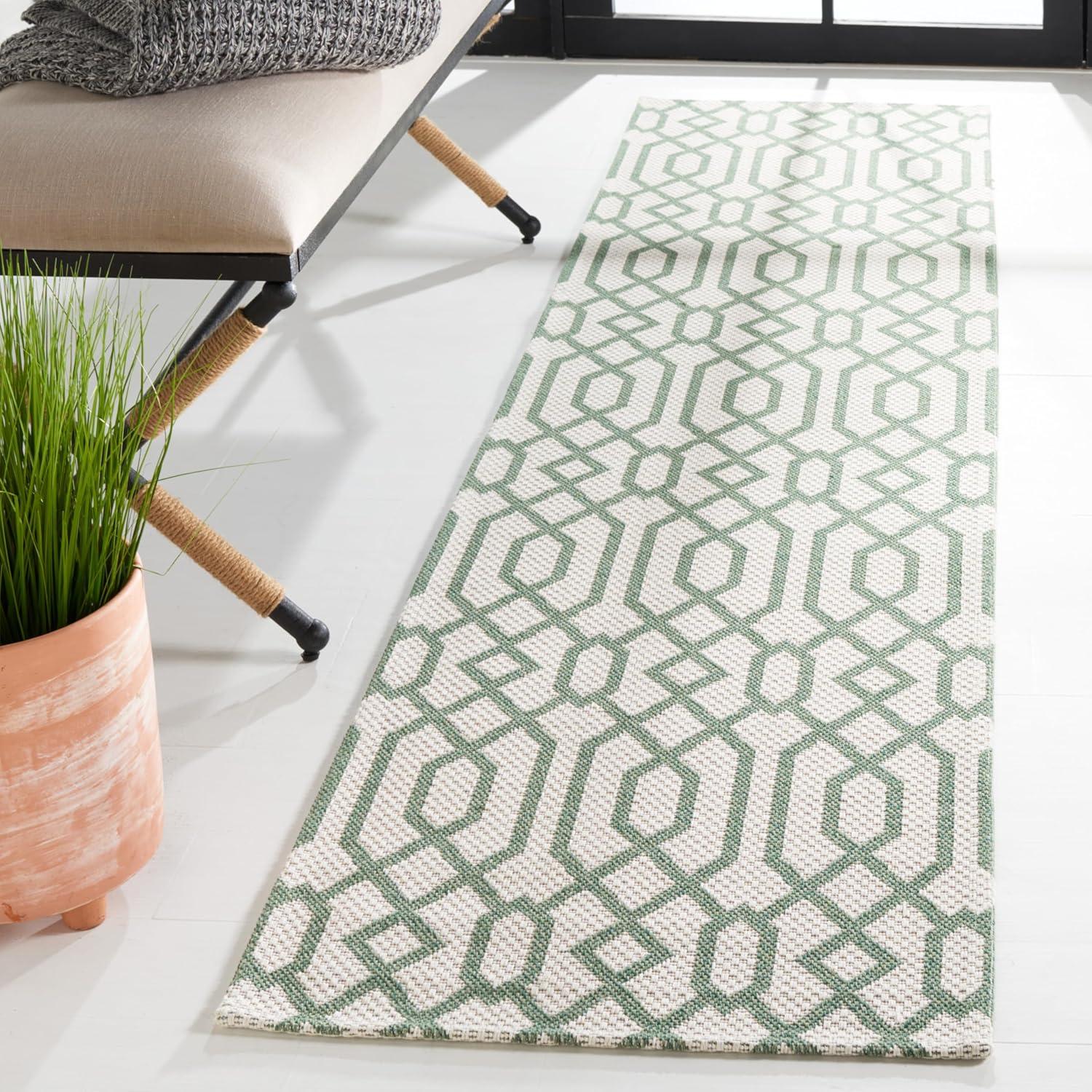 Martha Stewart Rugs Martha Stewart Cotton Geometric Rug in Blue/Gray