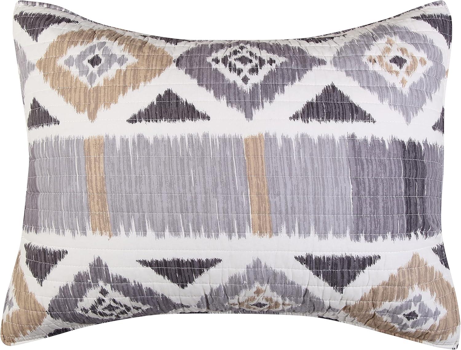 Santa Fe Standard Sham - Greys, Tan, and White - Levtex Home