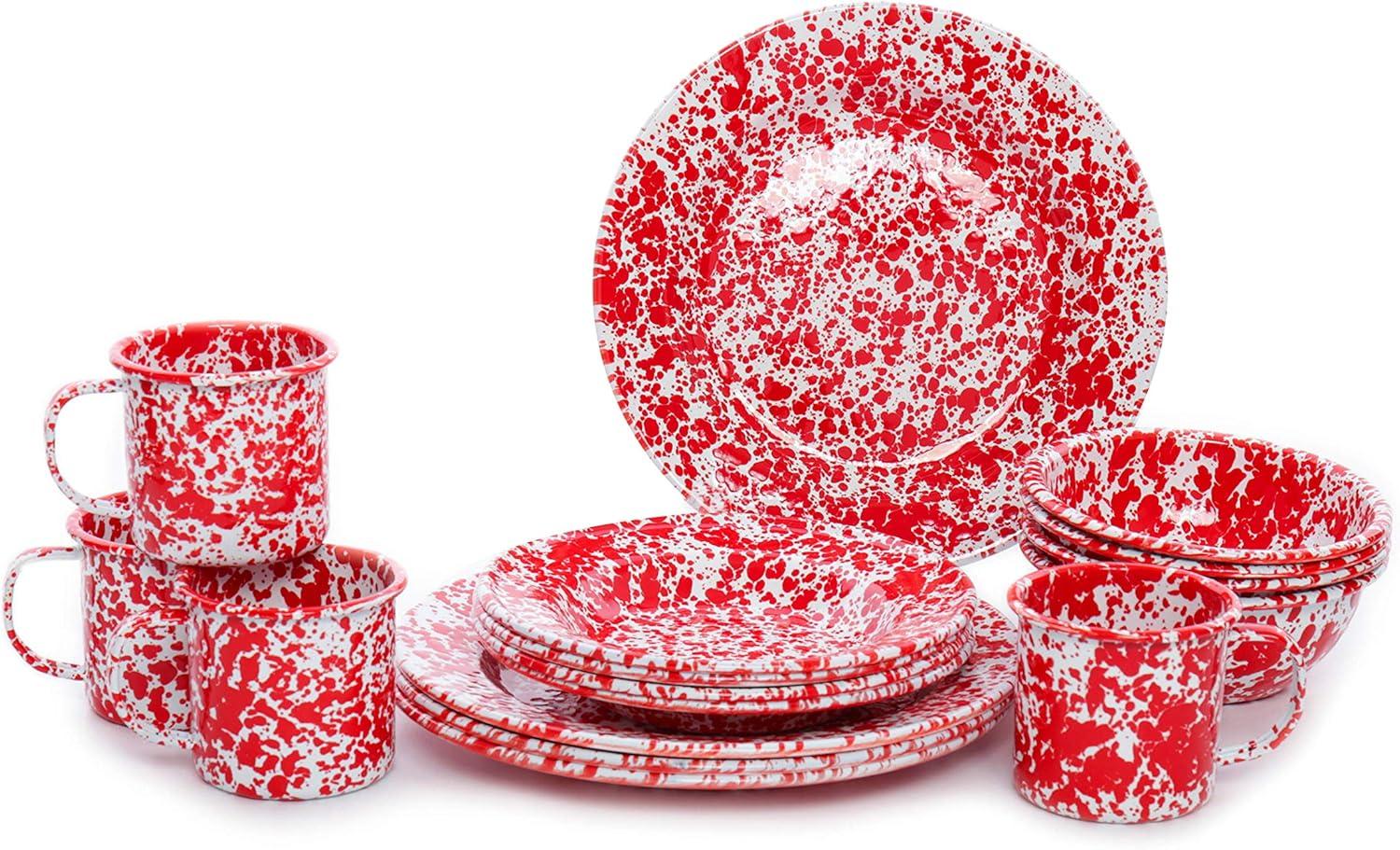 Crow Canyon Home Crow Canyon Enamelware Splatter 16 Piece Dinnerware Set