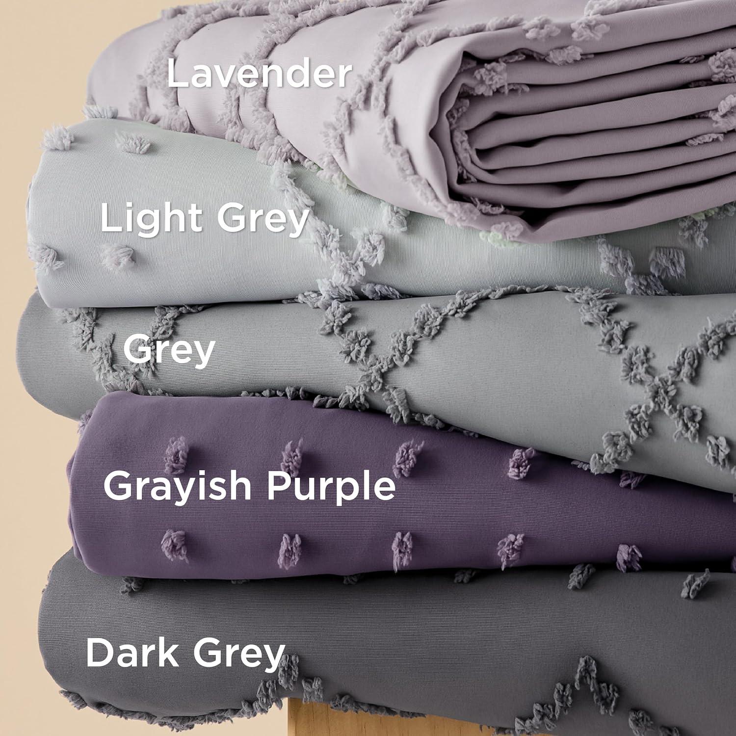 Bedsure Boho Duvet Cover King Size - Boho Bedding, Tufted King Duvet Cover for All Seasons, 3 Pieces Embroidery Shabby Chic Home Bedding,Comforter Not Included (Grey, 104" x 90")