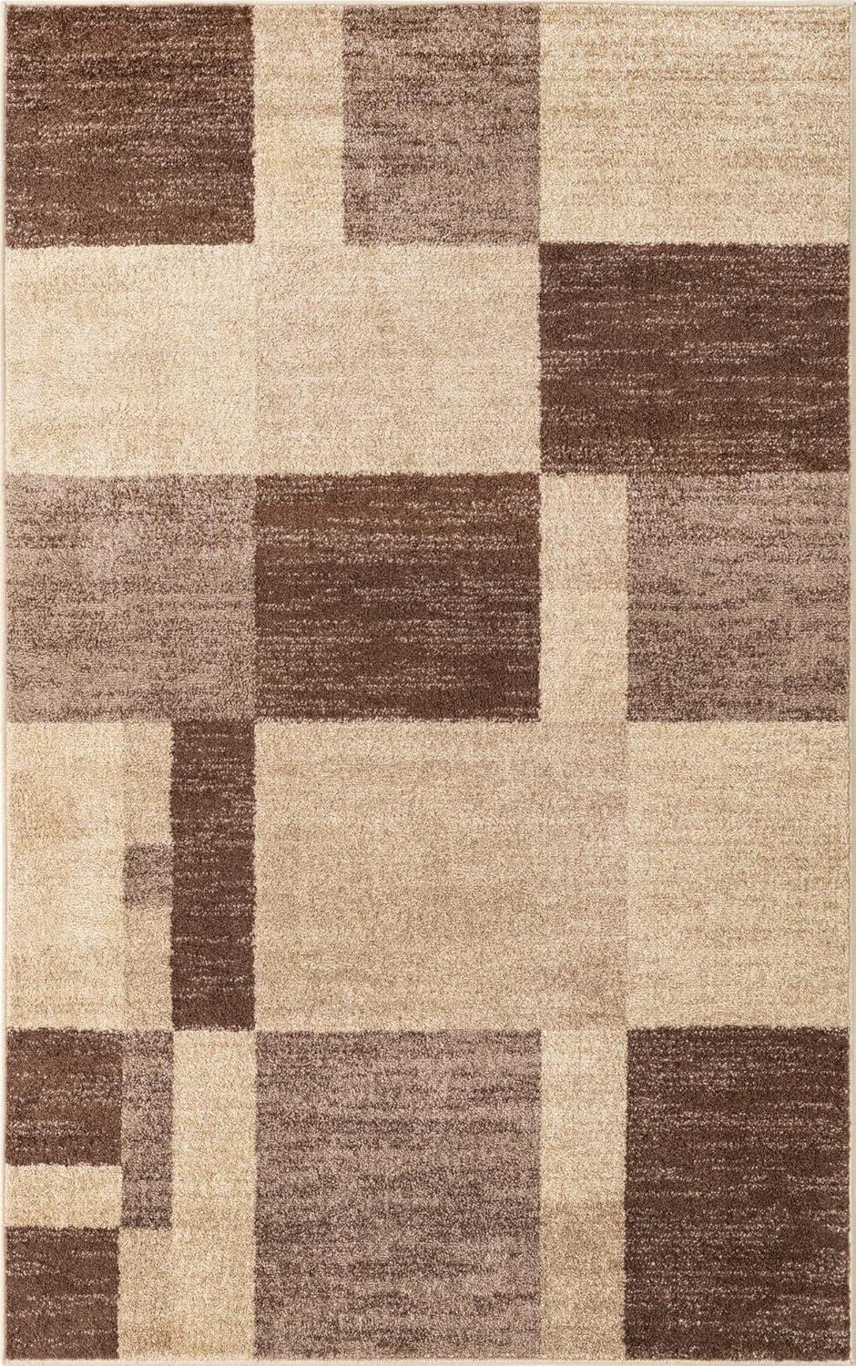 Unique Loom Autumn Collection Area Rug - Providence (5' 1" x 8' Rectangle Light Brown/Brown)