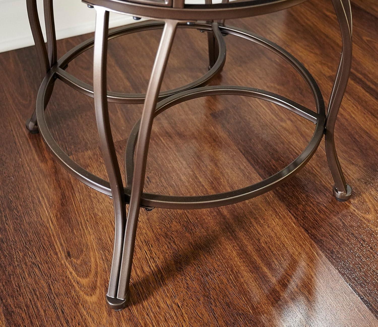 Bronze & Brown Faux Leather High-Back Swivel Counter Stool