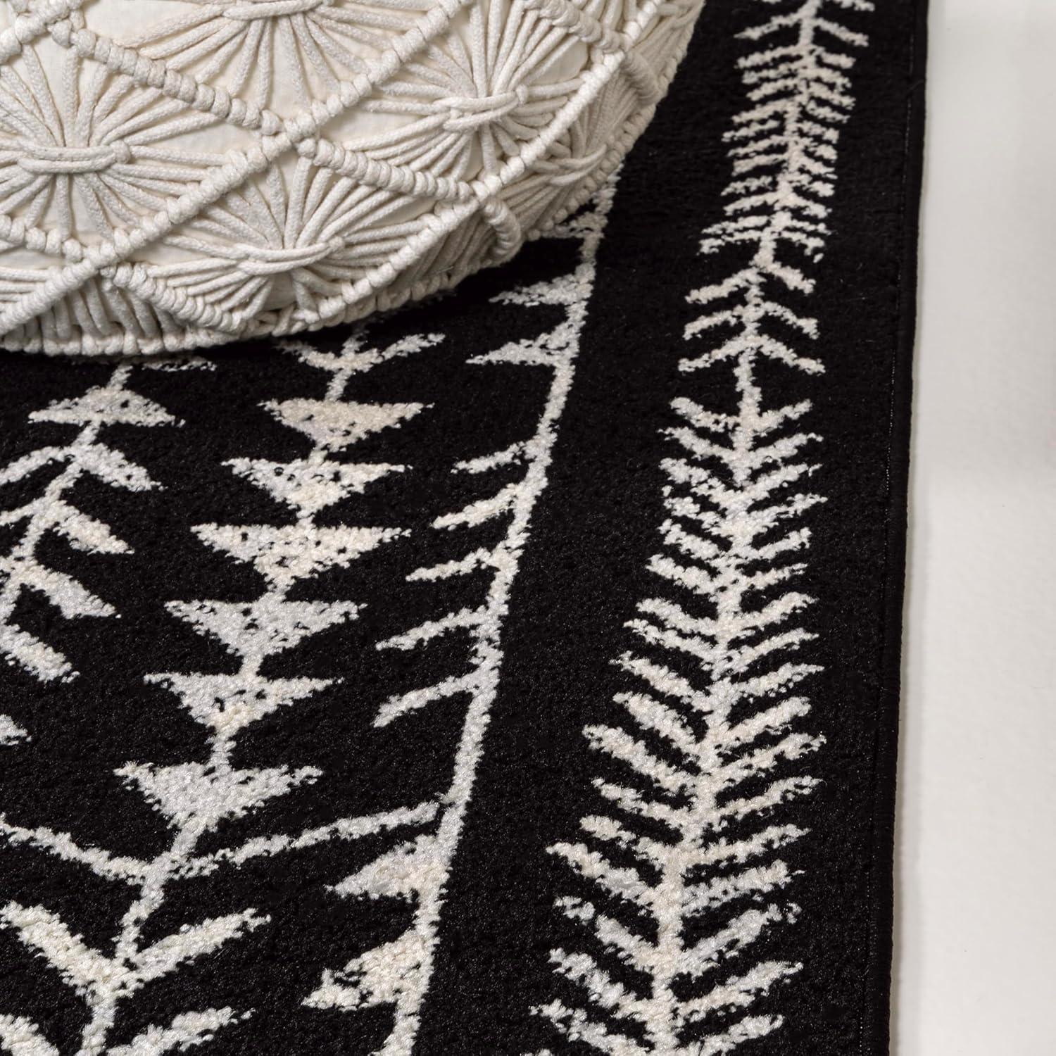 JONATHAN Y Ziri Moroccan Geometric Black/Cream 3 ft. x 5 ft. Area Rug