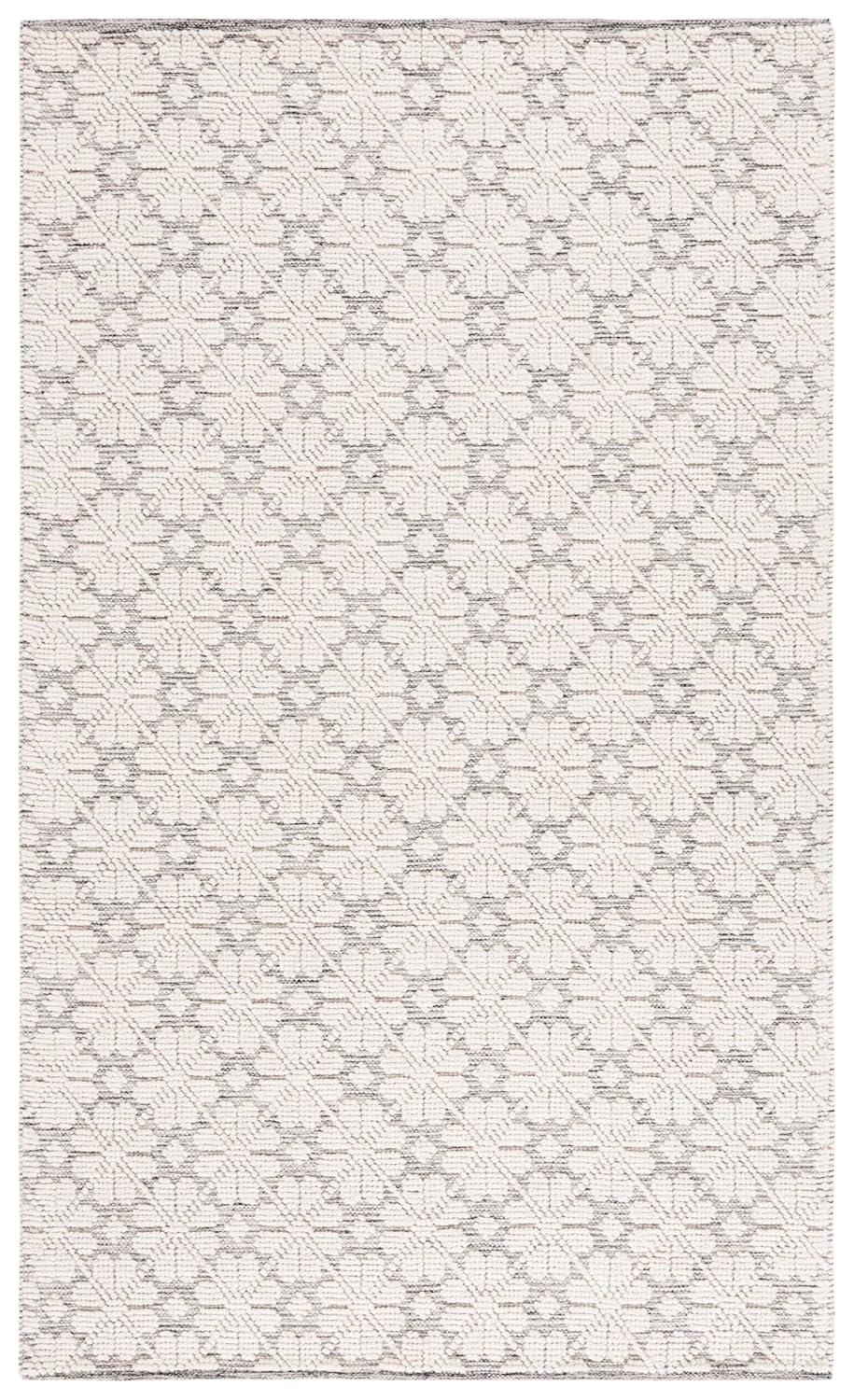 SAFAVIEH Vermont Orval Geometric Floral Wool Area Rug, Ivory/Grey, 6' x 9'