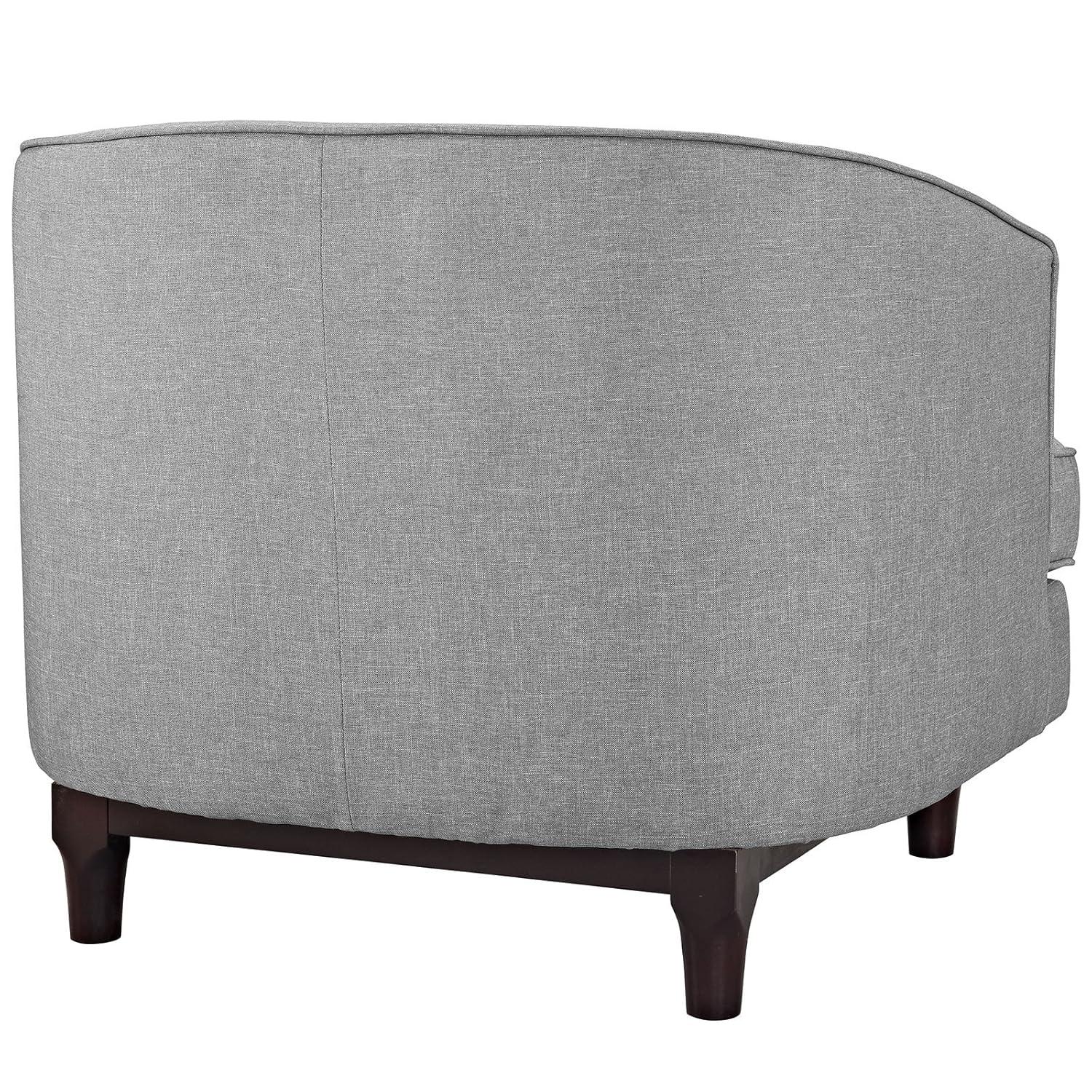 Modway Coast Upholstered Fabric Armchair in Light Gray