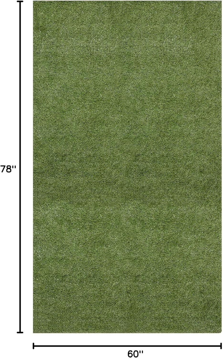 Ottomanson Grass Waterproof Indoor/Outdoor Artificial Grass Turf Rugs and Rolls Customized Size For Balcony, Patios