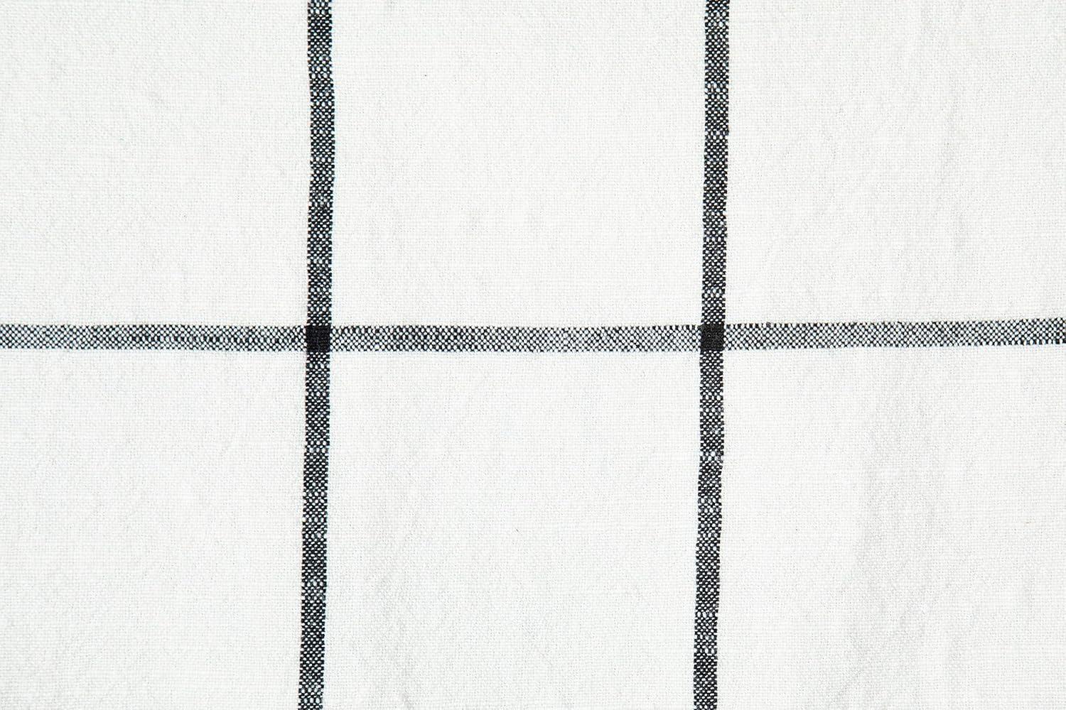 Sticky Toffee Placemats Set of 4, Woven Cotton Cloth Placemat Set, 14x19 in, Cream Farmhouse Plaid Place Mats for Kitchen or Dining Table