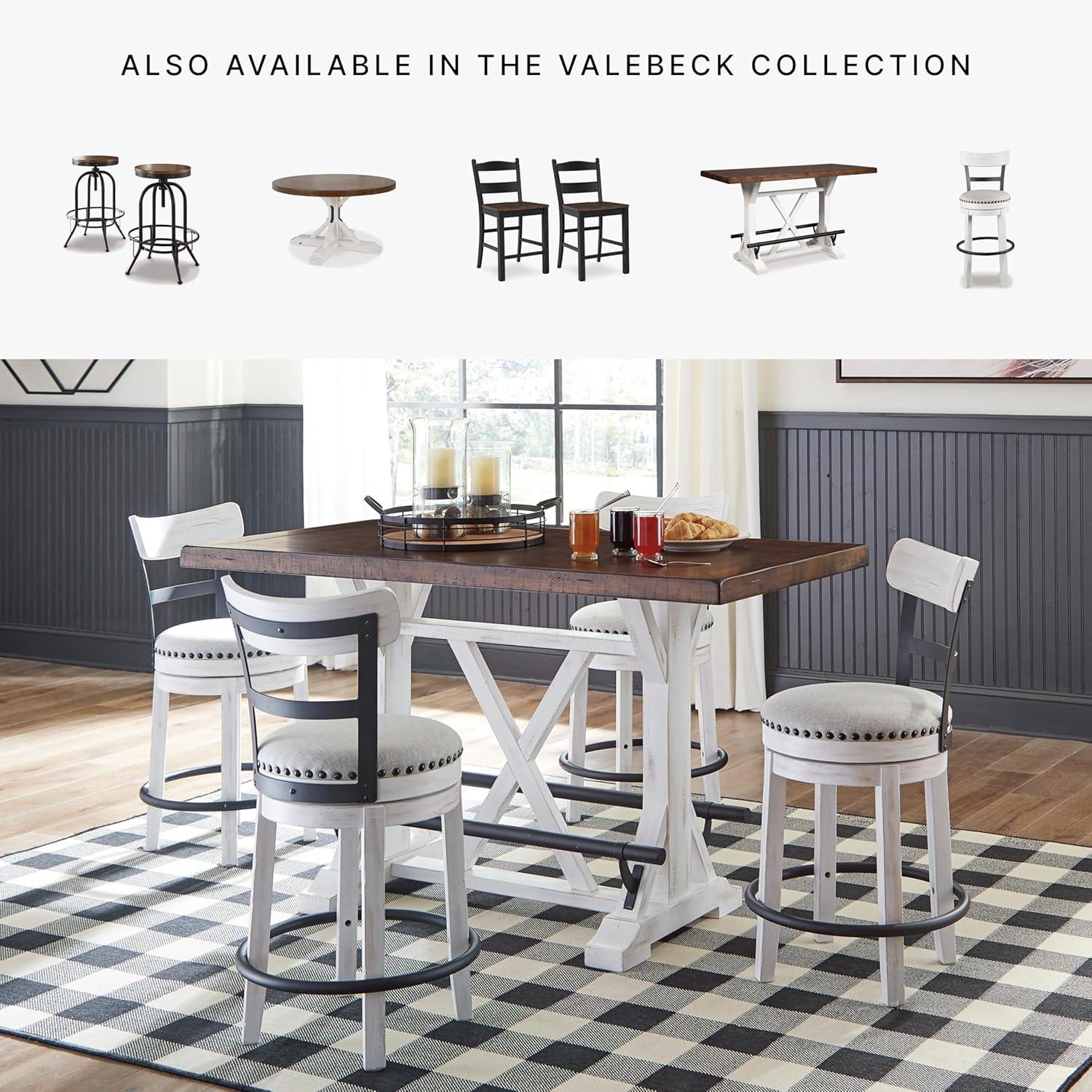 Signature Design By Ashley Casual Valebeck Counter Height Dining Table White/Brown