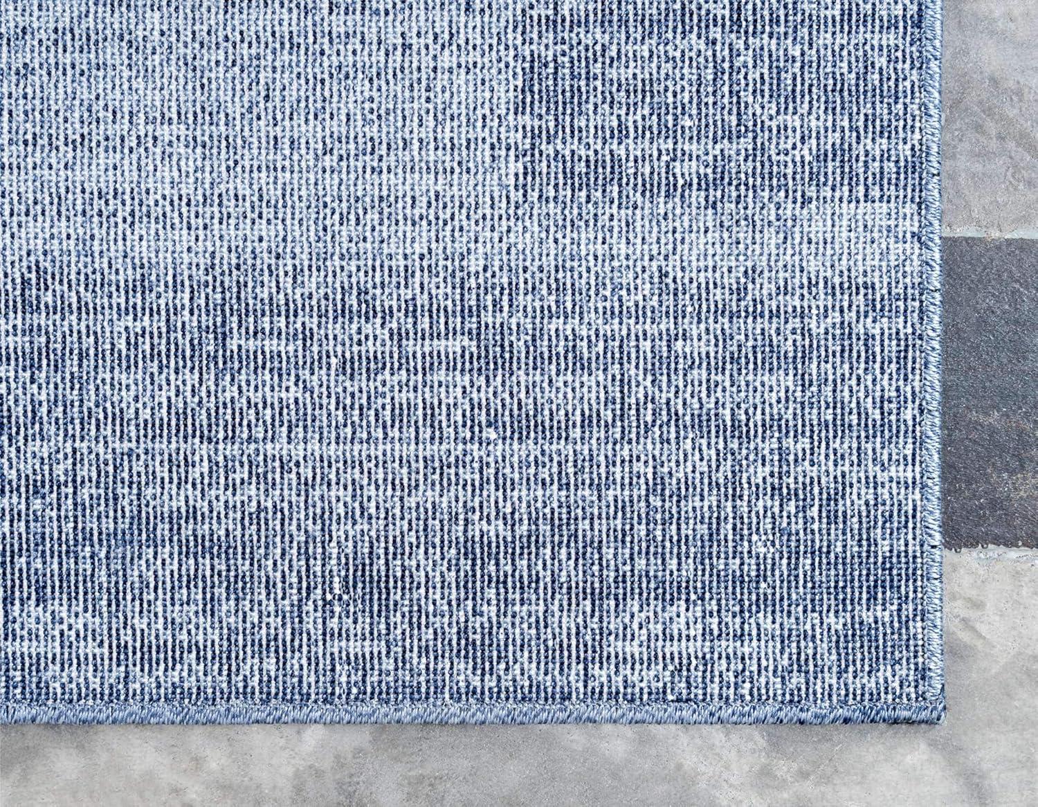 Unique Loom Sarah Del Mar 5 x 8 (ft) Loomed Polypropylene Navy Blue/Ivory Rectangular Indoor Geometric Area rug