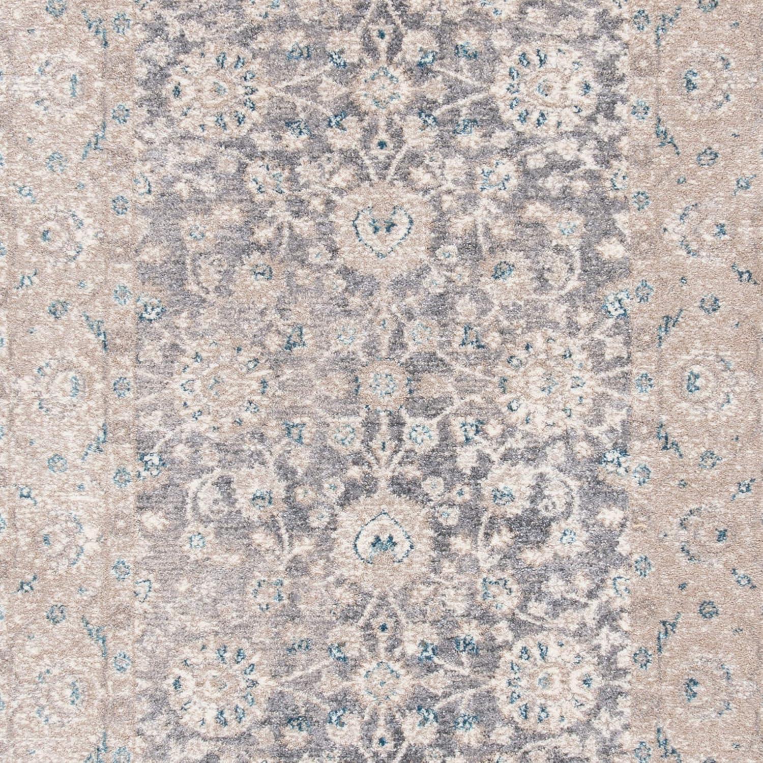 Sofia SOF330 Power Loomed Area Rug - Light Grey/Beige - 6'7"x6'7" - Safavieh.