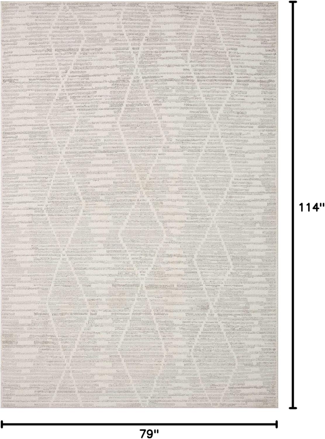 Loloi II Kamala Ivory / Silver 6'-7" x 9'-6" Area Rug