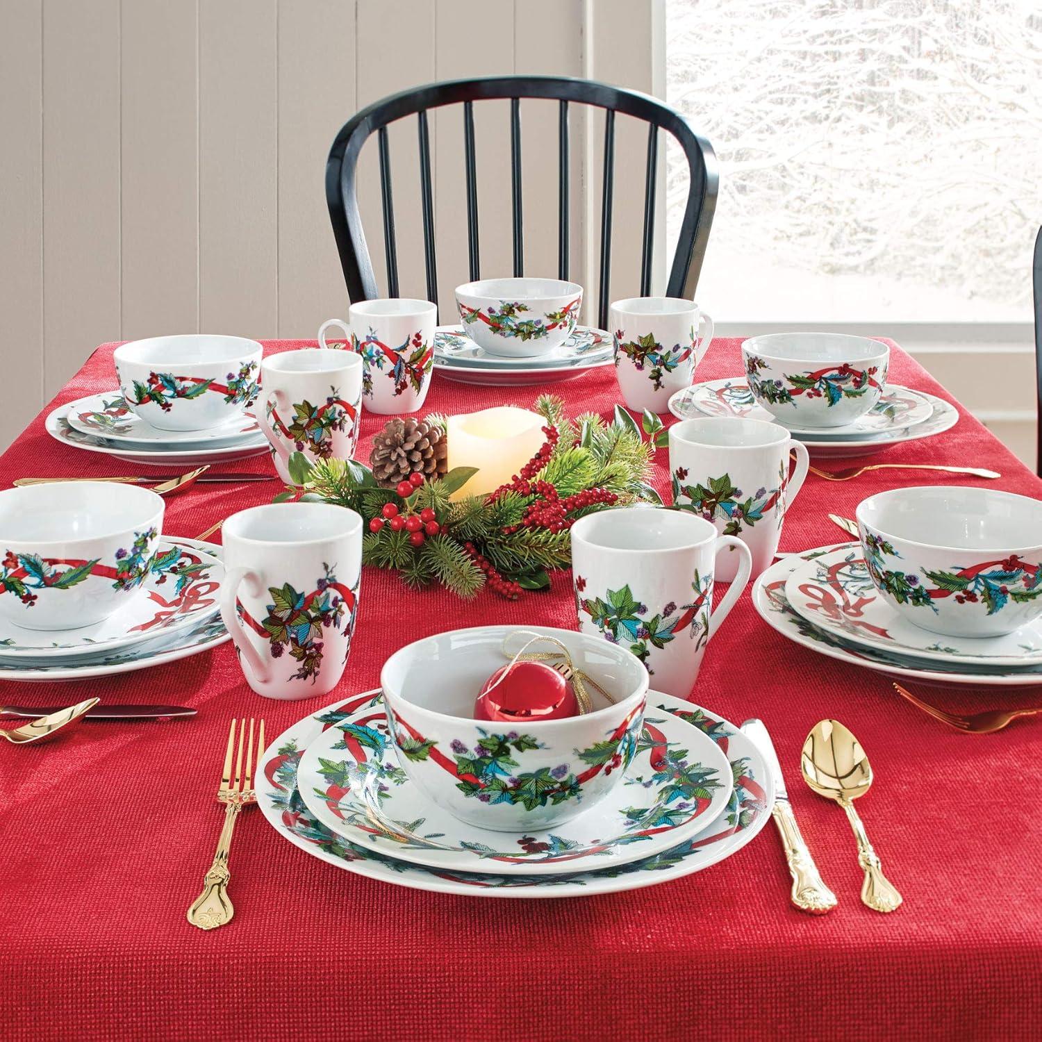 BrylaneHome 16 Piece Christmas Dinnerware Set