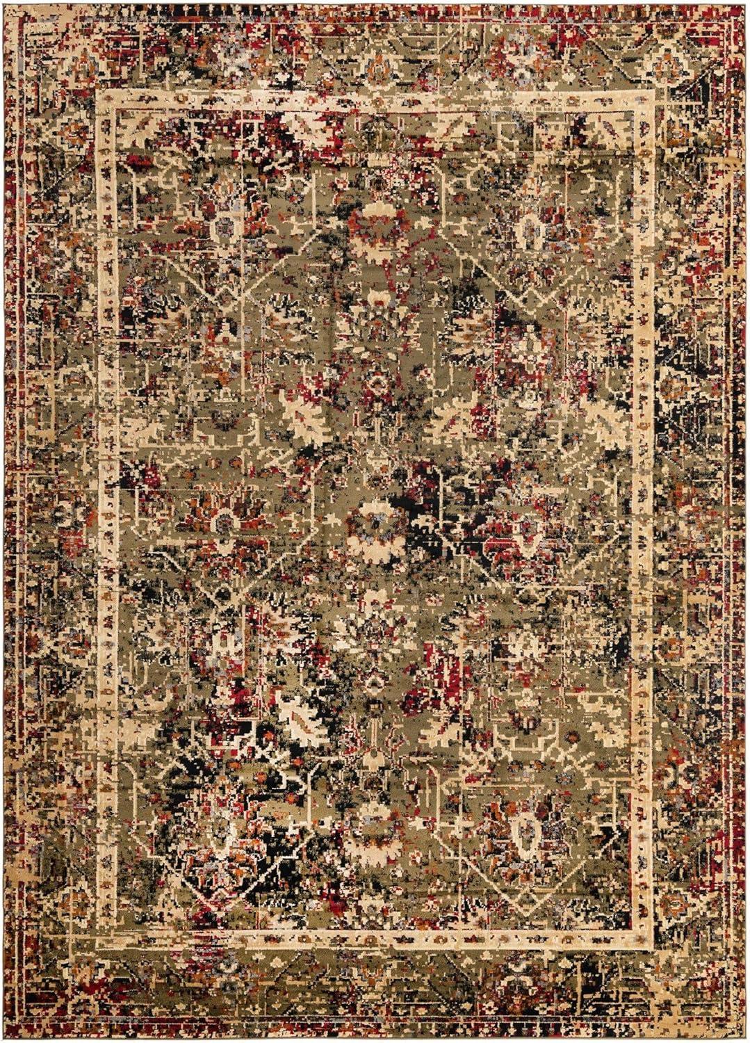 Rugs.com Saturn Collection Rug – 10' x 14' Green Medium Rug Perfect For Living Rooms, Large Dining Rooms, Open Floorplans