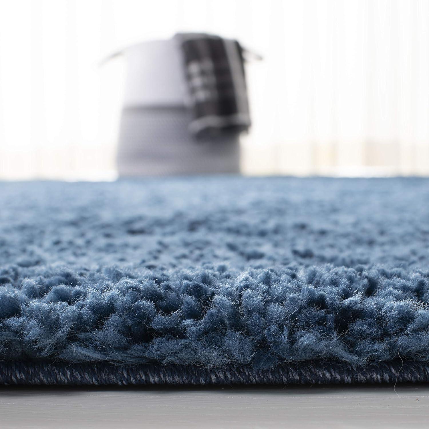 August Shag 900 AUG900 Power Loomed Indoor Area Rug - Navy - 5'3"x7'6" - Safavieh