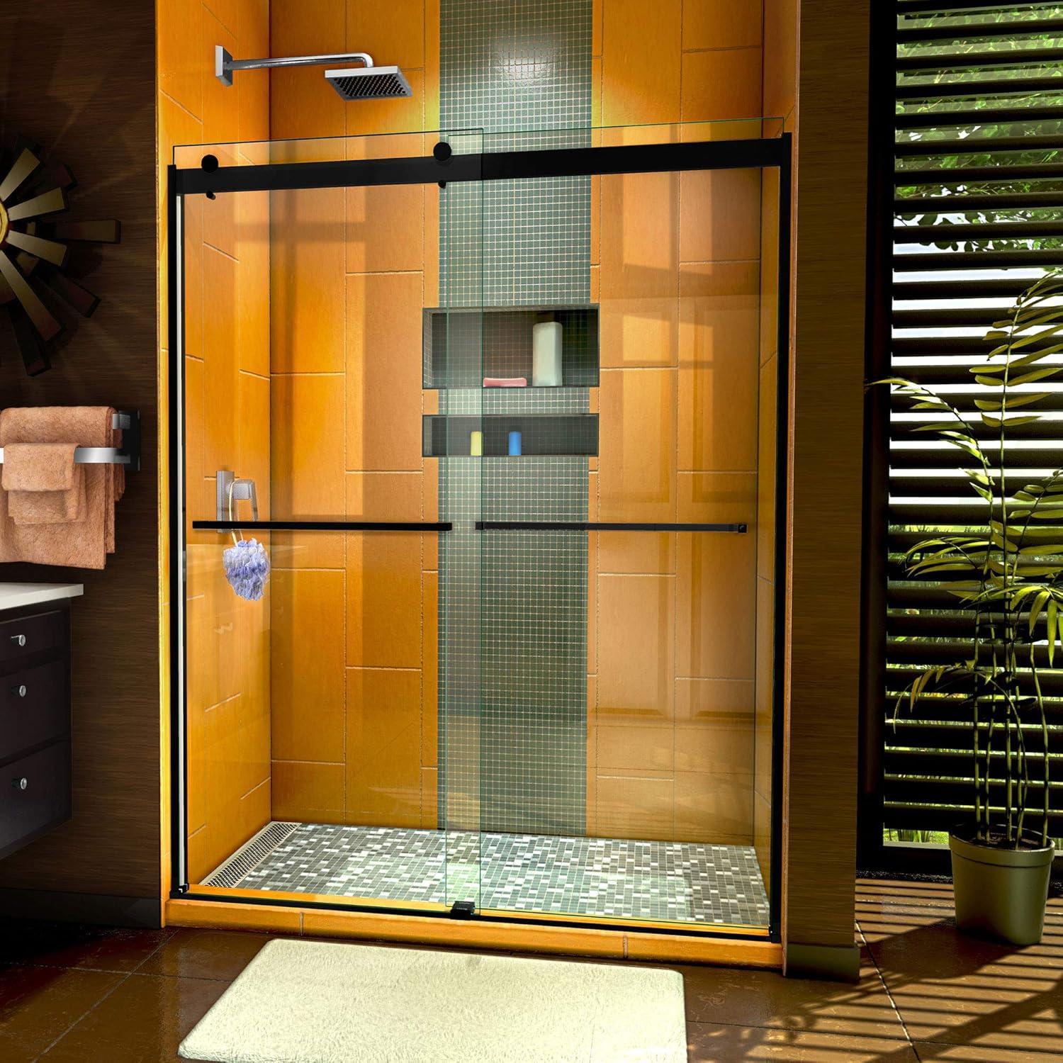 56" - 60" W 60" H Reversible Semi-Frameless Tub Door with ClearMax Technology