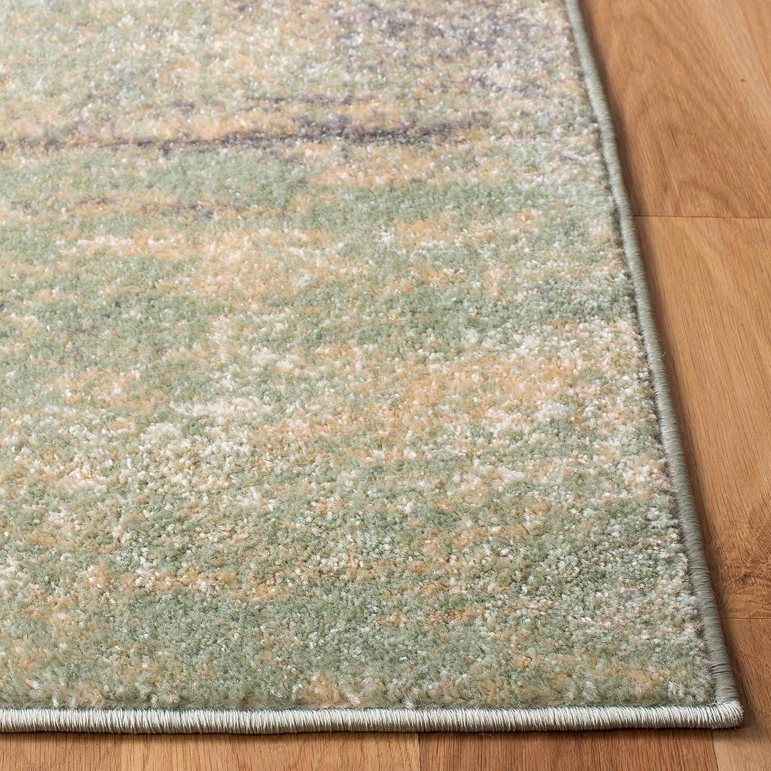 Adirondack ADR112 Machine Made Indoor Area Rug - Ivory/Sage - 6'x6' - Safavieh