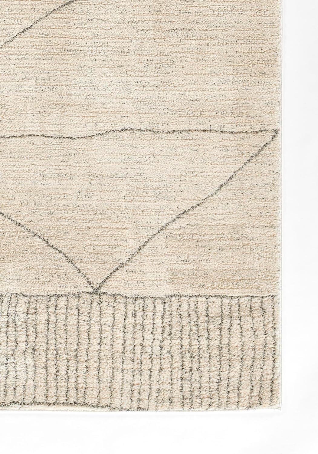 Momeni Wren Finn Geometric Machine Loomed Area Rug Ivory