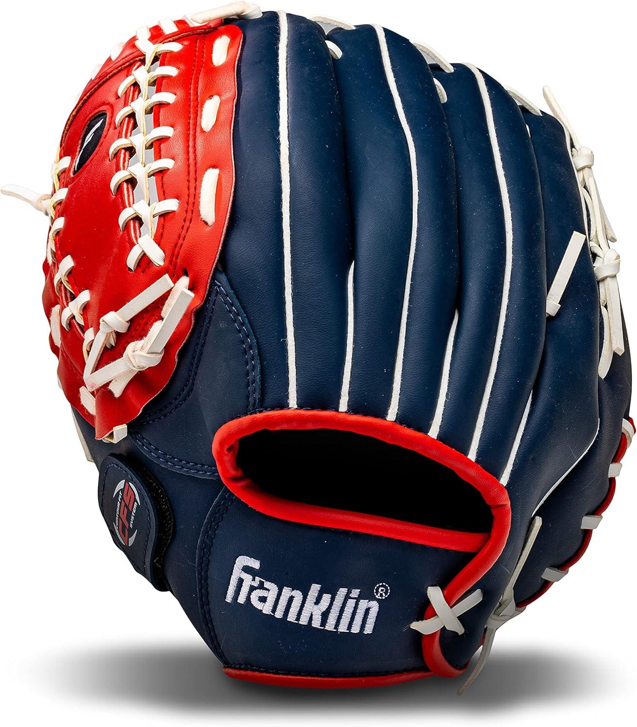Franklin Sports Field Master USA Series 12.0" Baseball Glove - Left Handed Thrower Blue/Red