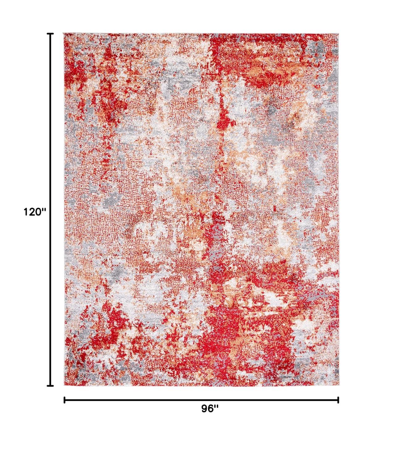 Aston ASN710 Power Loomed Area Rug - Red/Grey - 8'x10' - Safavieh.