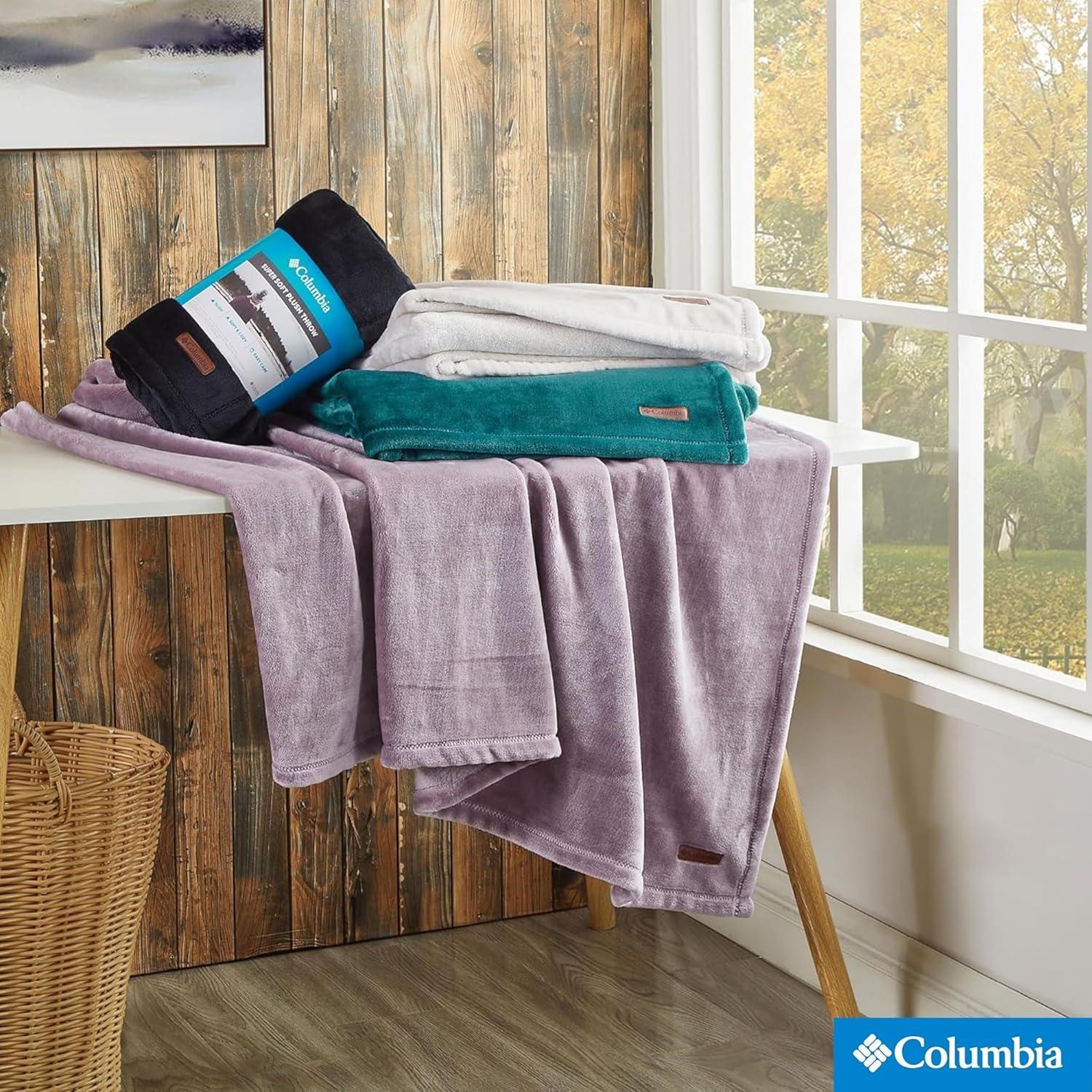 Columbia Super Soft Plush Fleece Throw Blanket Color: Dark Stone Size: N/A