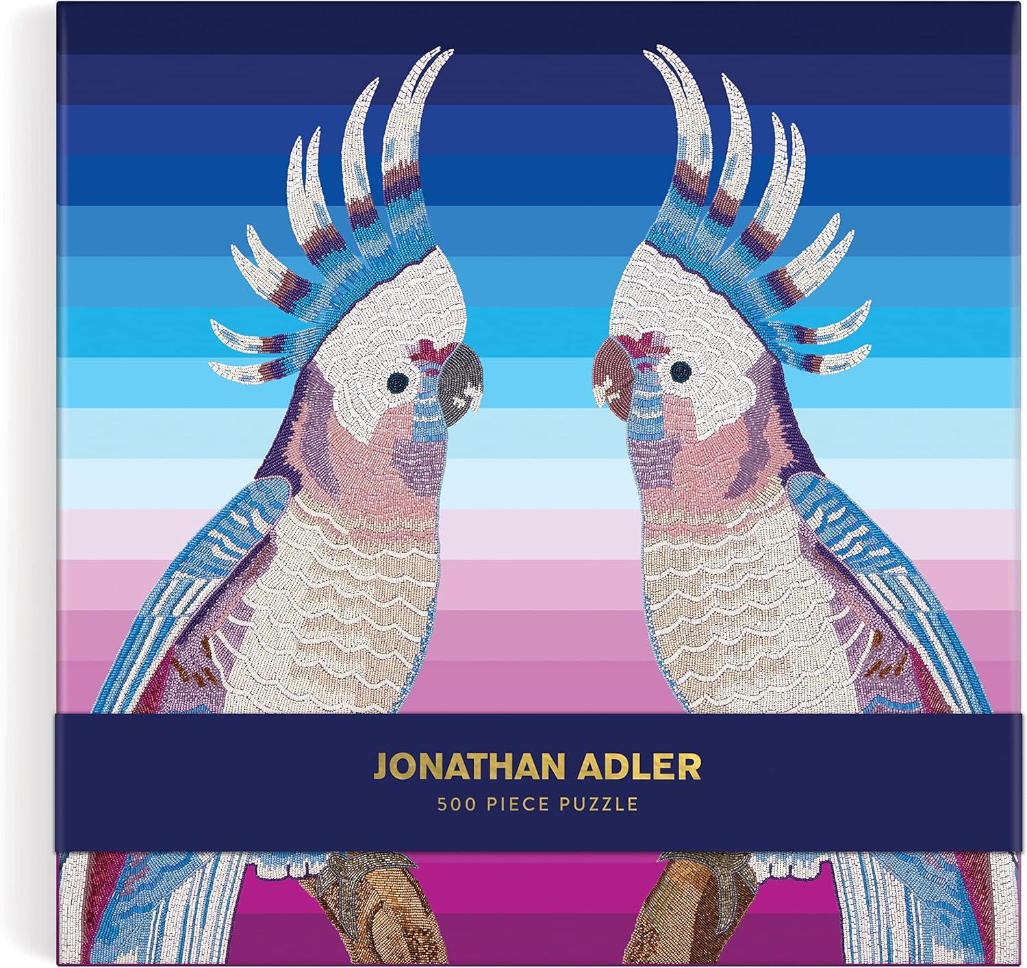 Galison Jonathan Adler Parrots 500 Piece Puzzle from Galison - 20" x 20" Puzzle Featuring Iconic Art by Jonathan Adler, Thick & Study Pieces, Challenging Jigsaw Puzzle for Adults, Great Gift Idea!