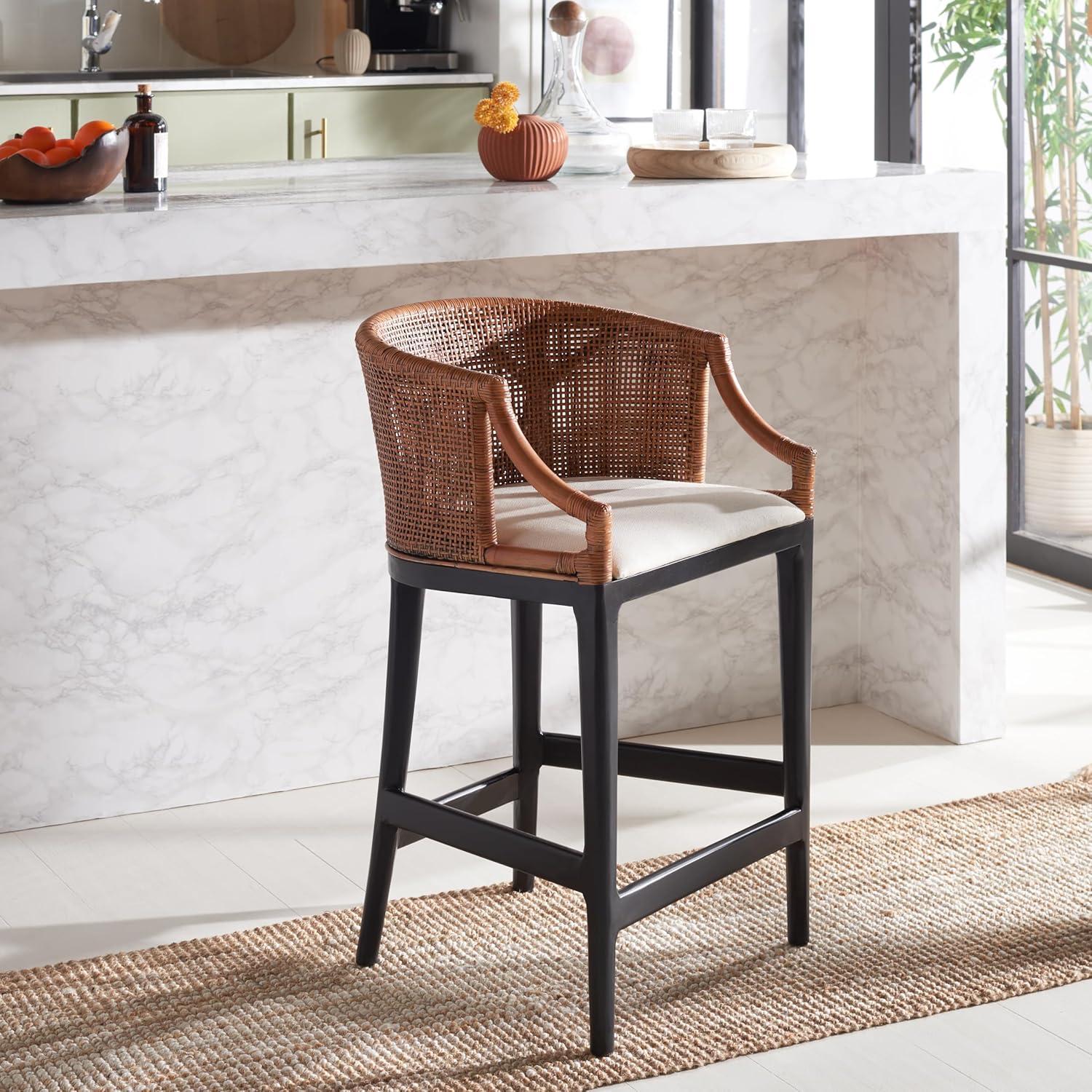 Brando Counter Stool - BST4000 - Natural/White Washed - Safavieh