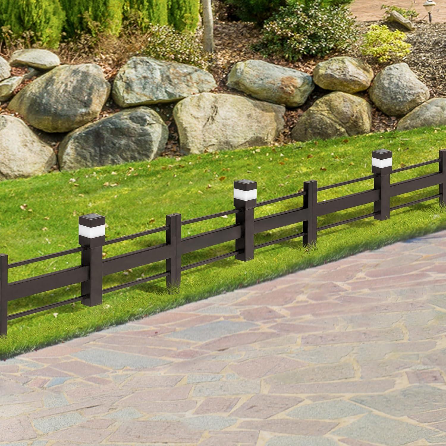 Sunjoy Garden Fence Solar Border Fencing with Waterproof LED Path Lights,Panel Outdoor Decorative Garden Fences & Reviews | Wayfair