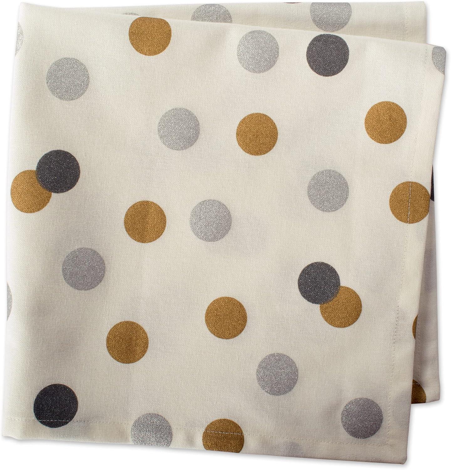 20" Silver and Gold Polka Dot Christmas Napkin Set