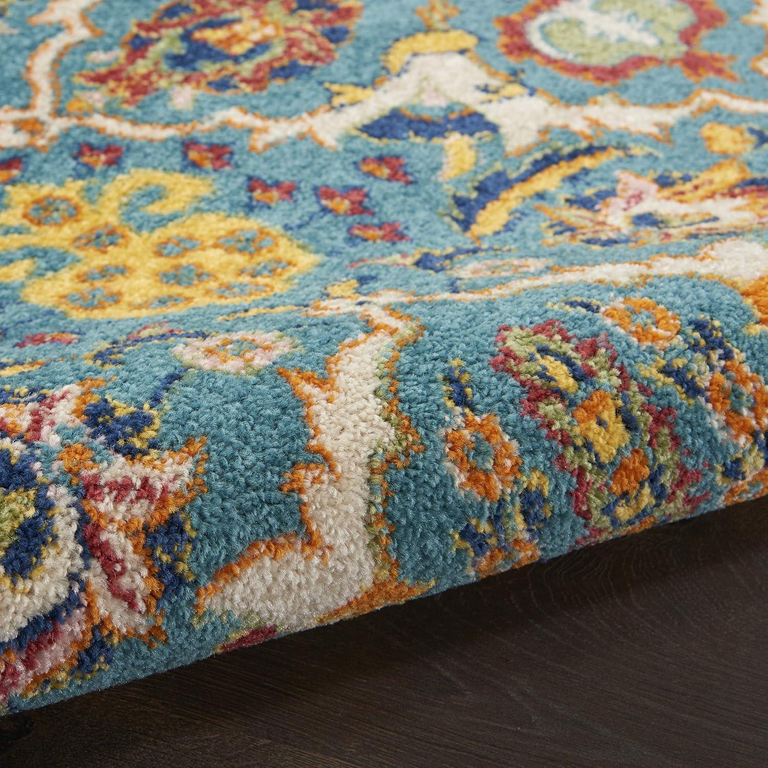Nourison Allur Boho Indoor Area Rug Turquoise Ivory 9' x 12'