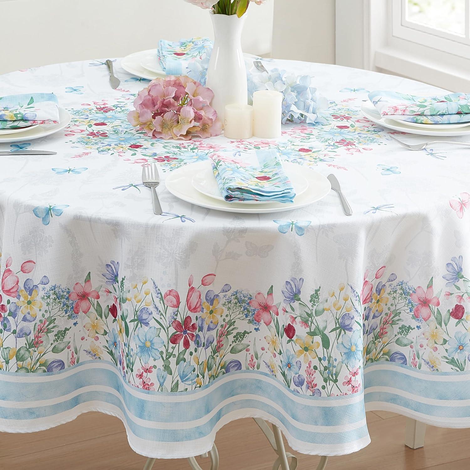 Nottingham Double Border Napkin, Set of 8 - Multicolor - 17x17 - Elrene Home Fashions