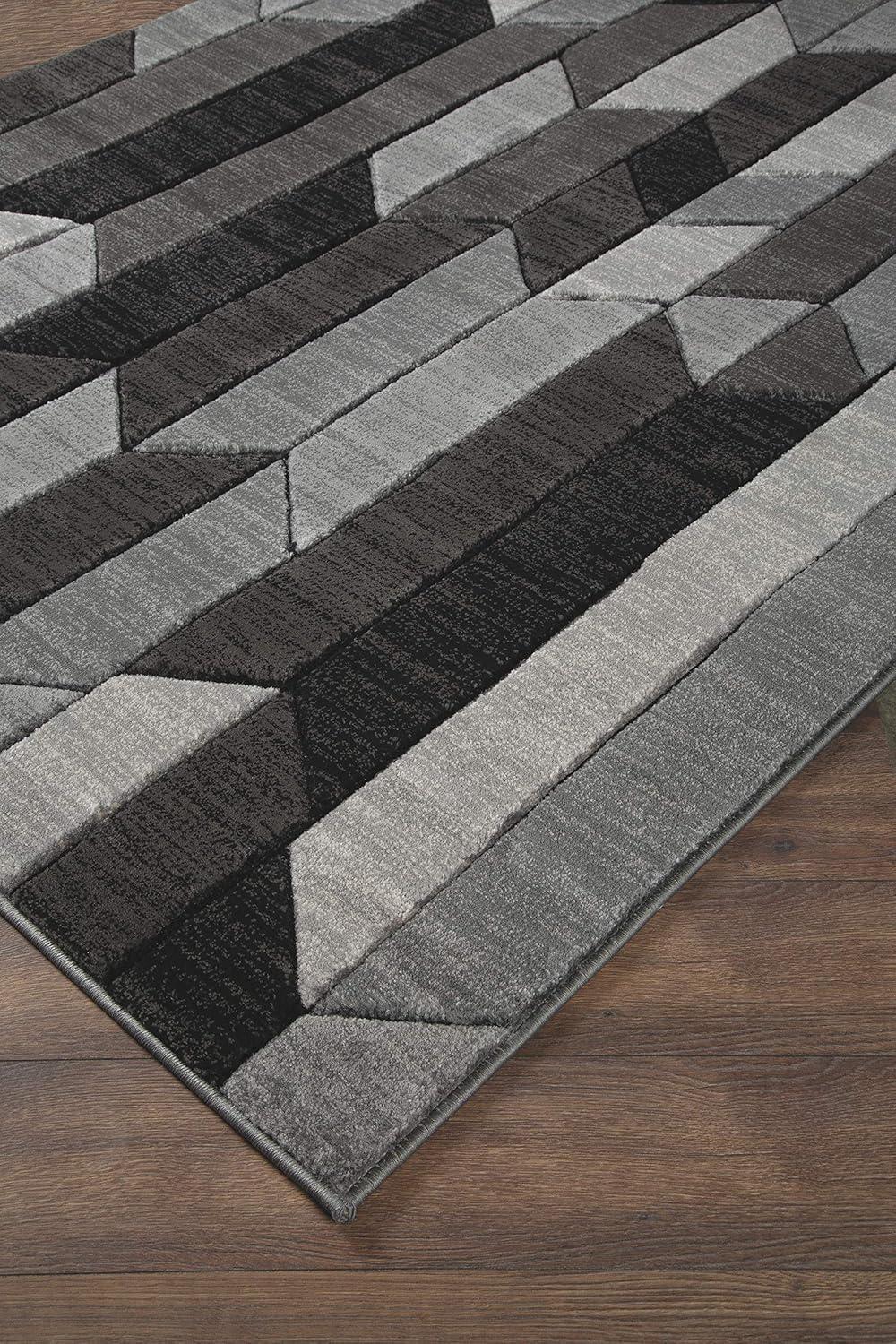 Gray Geometric Cubist 7 x 10 Foot Area Rug