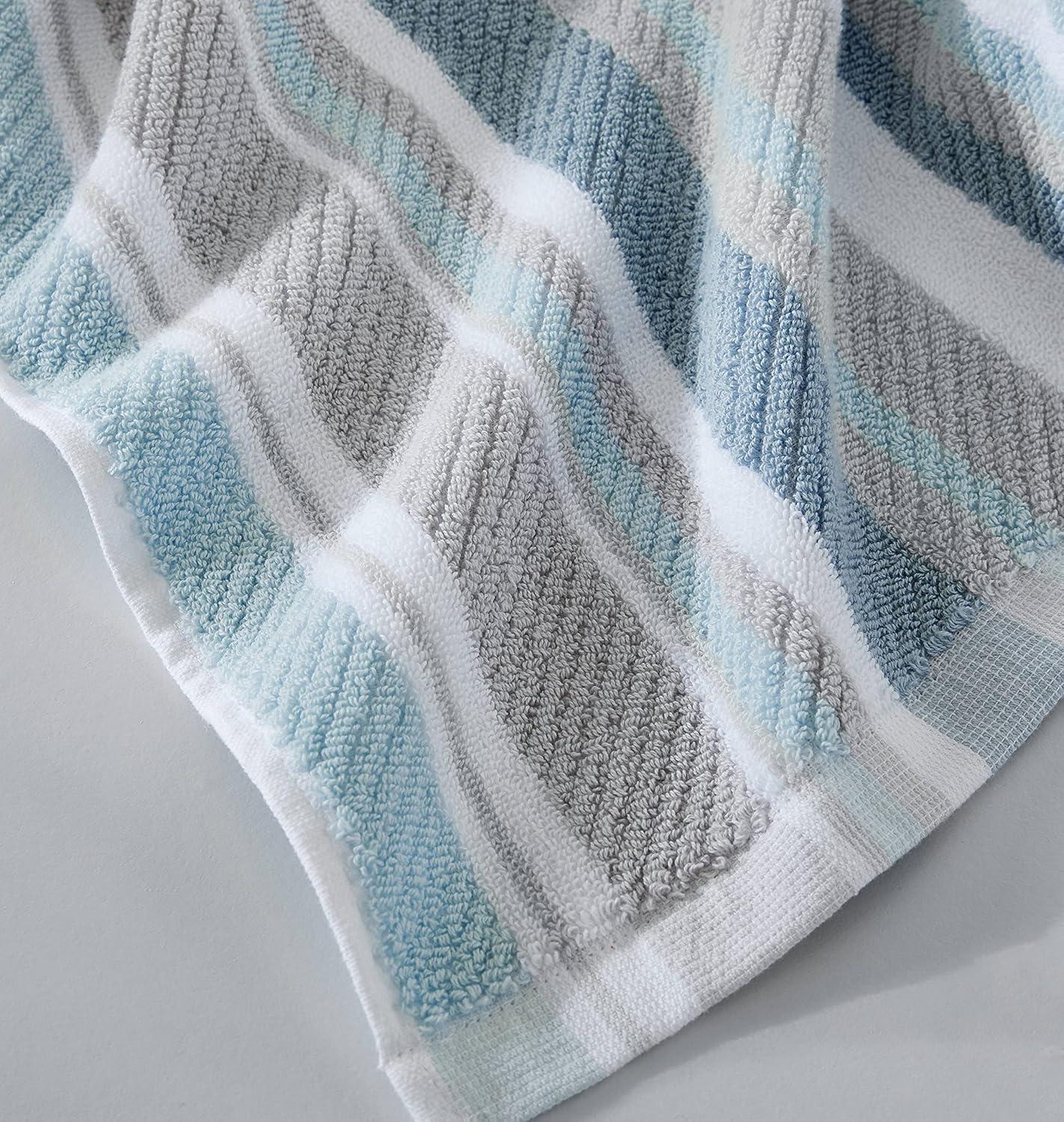 3pc Ocean Bay Striped Bath Towel Set Blue - Tommy Bahama: Cotton Terry, Lightweight, OEKO-TEX Certified