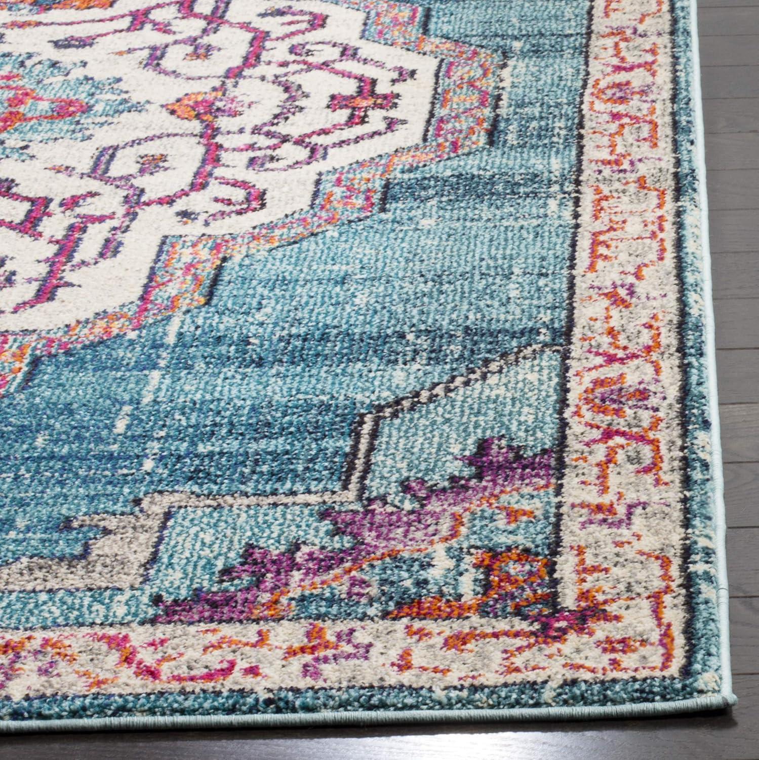 Monaco MNC254 Power Loomed Indoor Area Rug - Blue/Multi - 5'x5' - Safavieh.