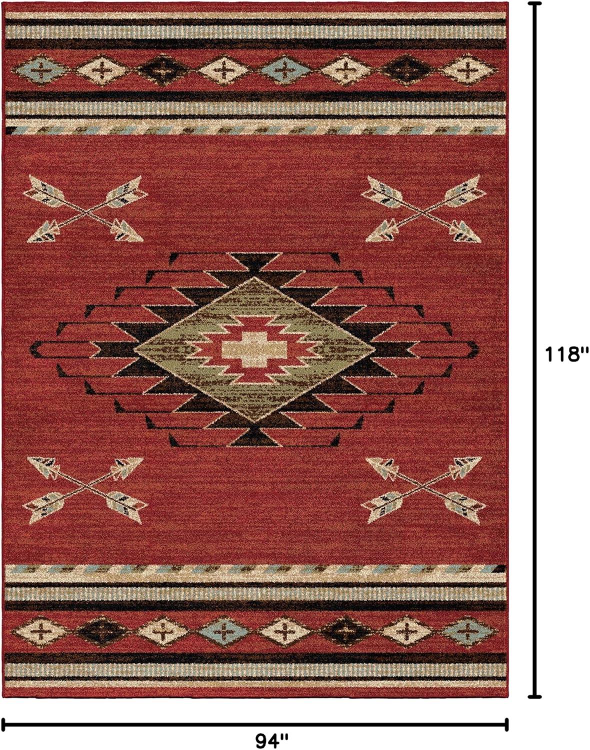 Mayberry Rug AD7760 8X10 7 ft. 10 in. x 9 ft. 10 in. American Destination Arrowhead Area Rug, Red