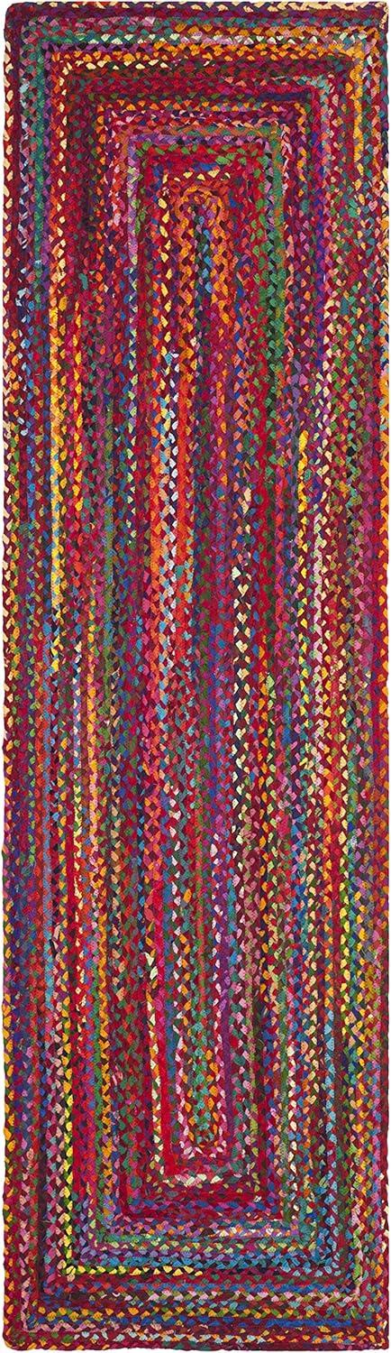 Braided BRD210 Hand Woven Runner Rug - Red/Multi - 2'3"x12' - Safavieh.