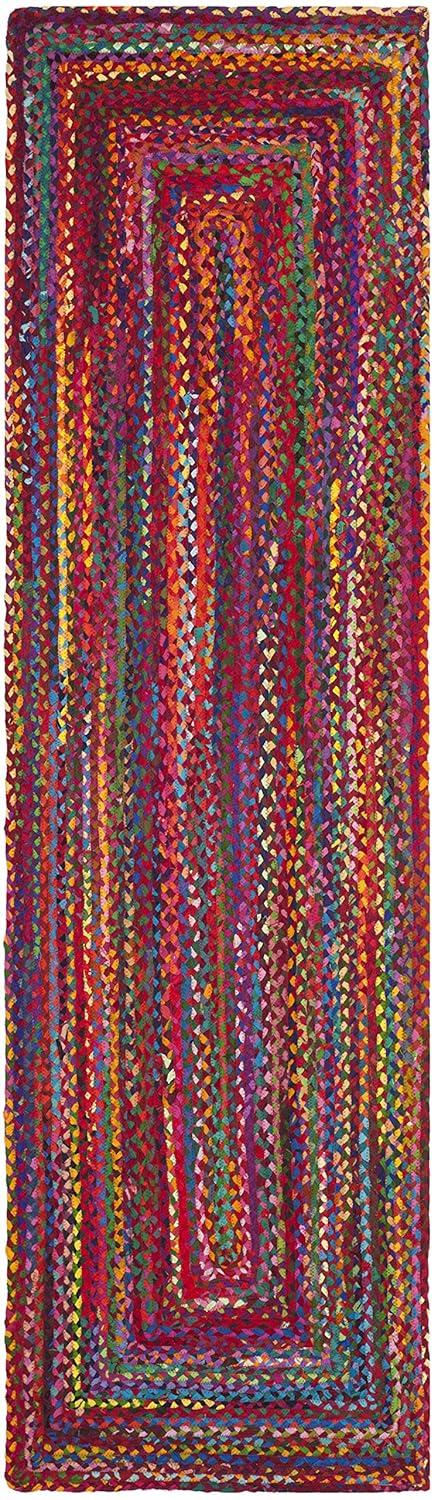 Braided BRD210 Hand Woven Runner Rug - Red/Multi - 2'3"x19' - Safavieh.