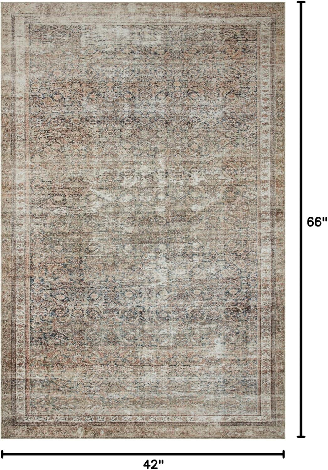 Jules Oriental Power Loomed Polyester Area Rug in Ink / Terracotta